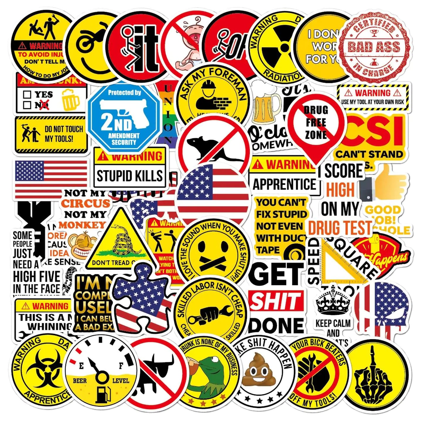 50 PCS Hard Hat Stickers Funny Stickers for Adults Blue Collar Stickers Helmet Stickers Vinyl Waterproof Stickers for Construction Welders Electricians Mechanic